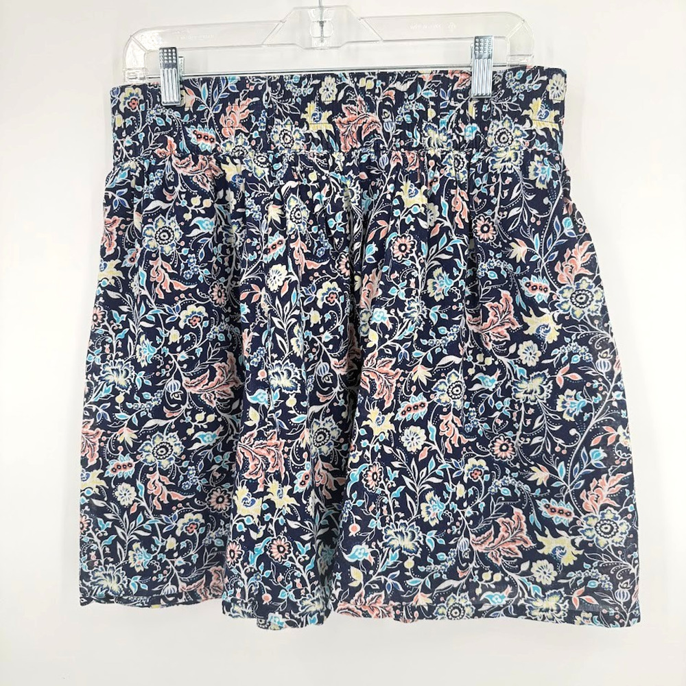 Old Navy Floral Skirt Womens Medium Blue Boho Elastic Waist Mini